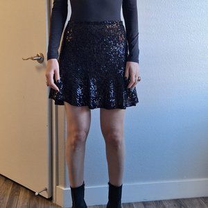 NWT Free People black sequin skirt XS